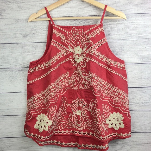 Vanessa Virginia Tops - Vanessa Virginia Anthropologie Embroidered Tank 8